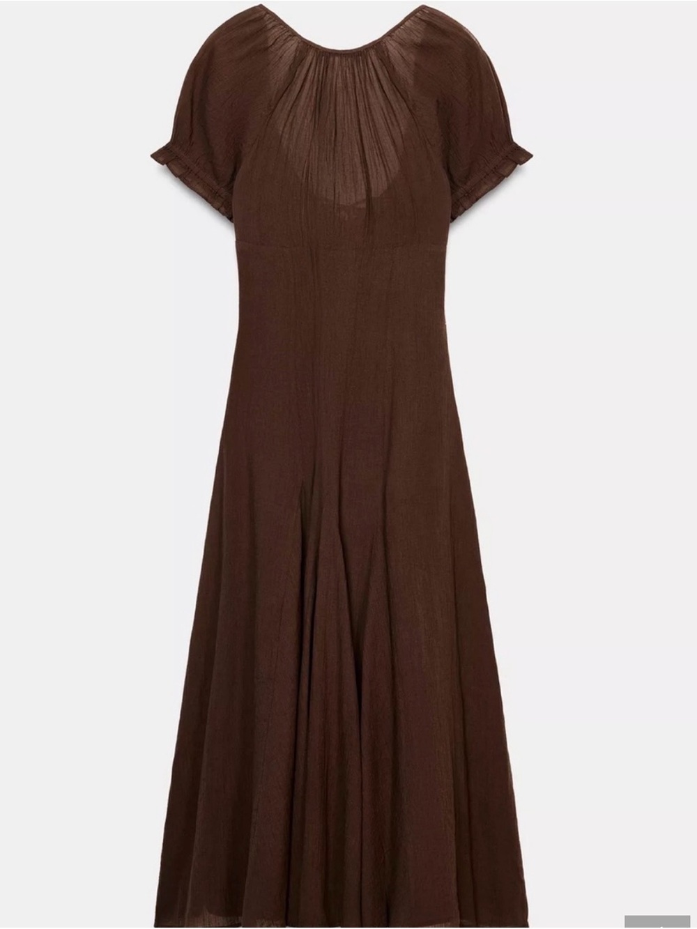 Zara Chocolate Brown Maxi Dress with Tie-Front - Picture 2 of 11